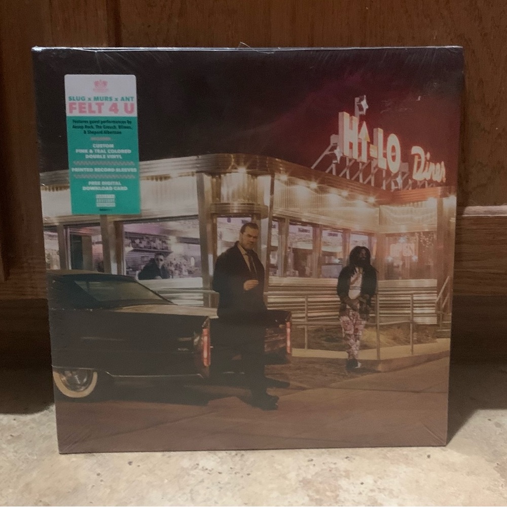 Felt teal & pink vinyl